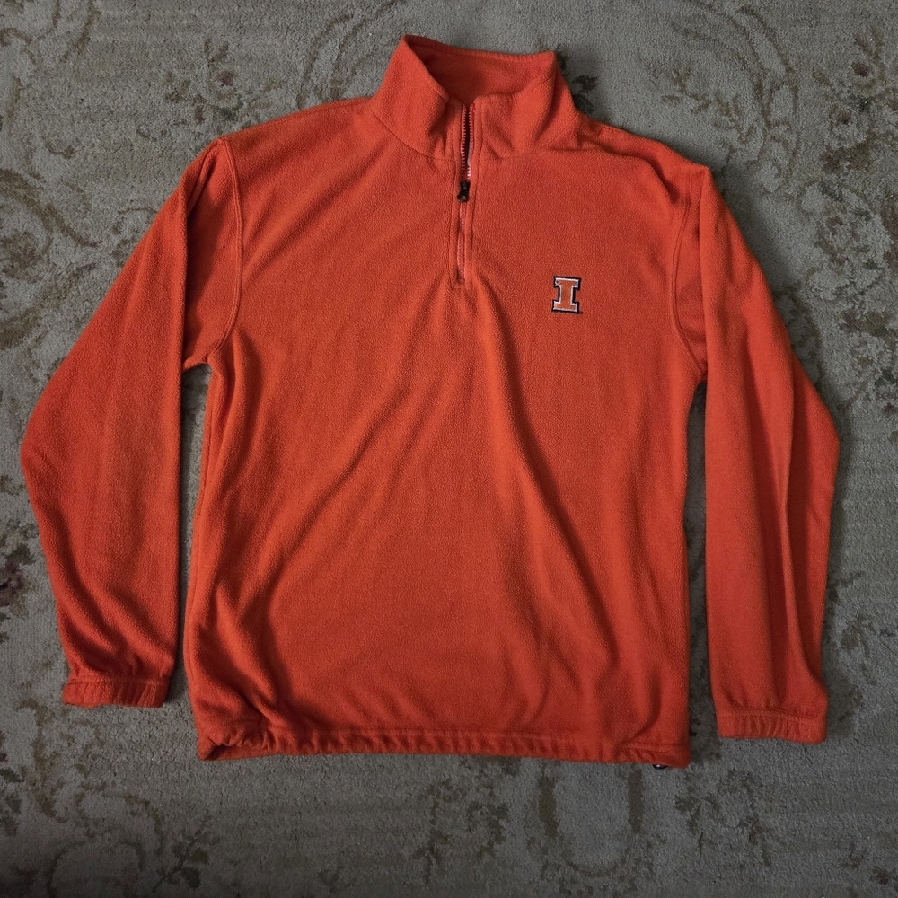 Orange Quarter-Zip Pullover with Logo